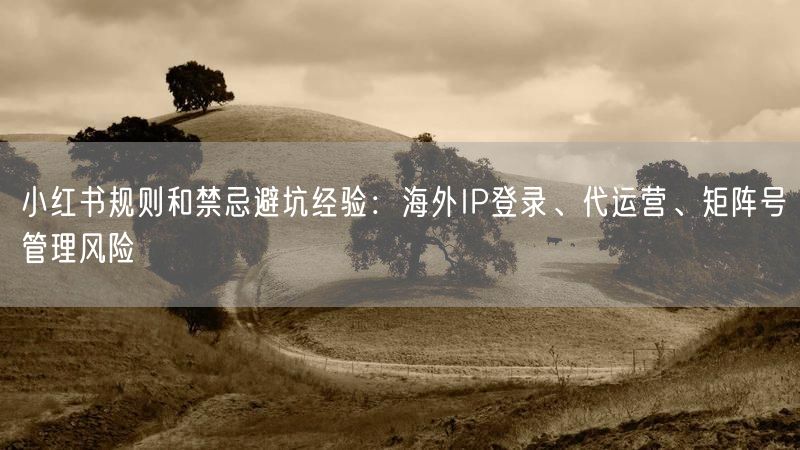 小红书规则和禁忌避坑经验：海外IP登录、代运营、矩阵号管理风险