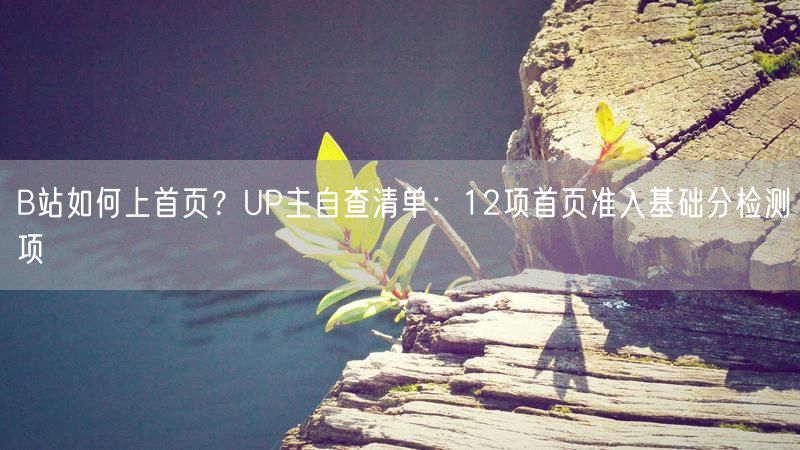 B站如何上首页？UP主自查清单：12项首页准入基础分检测项