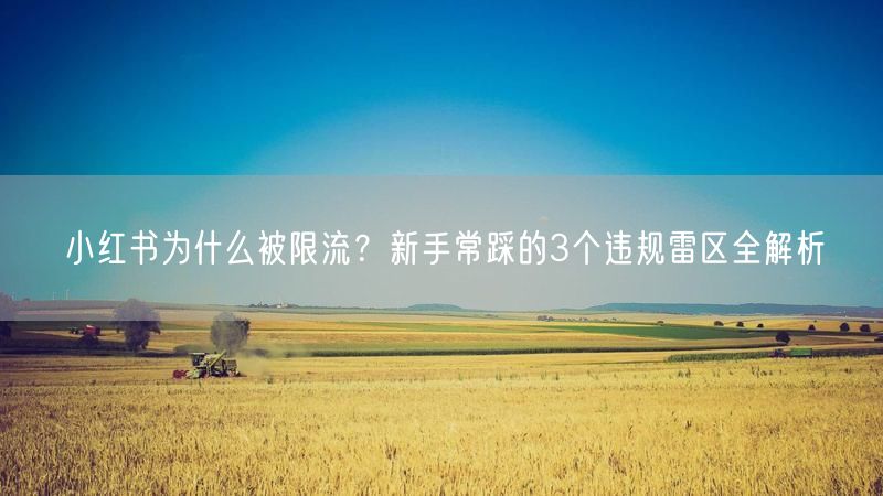 小红书为什么被限流？新手常踩的3个违规雷区全解析