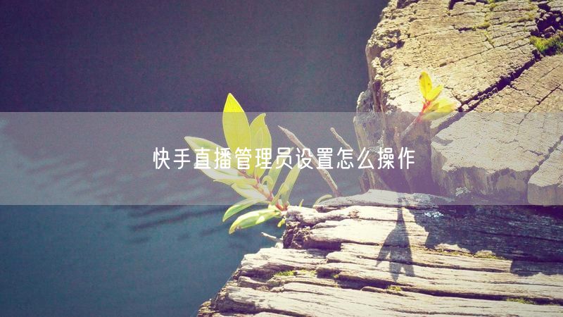 快手直播管理员设置怎么操作