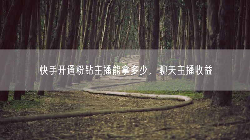 快手开通粉钻主播能拿多少，聊天主播收益
