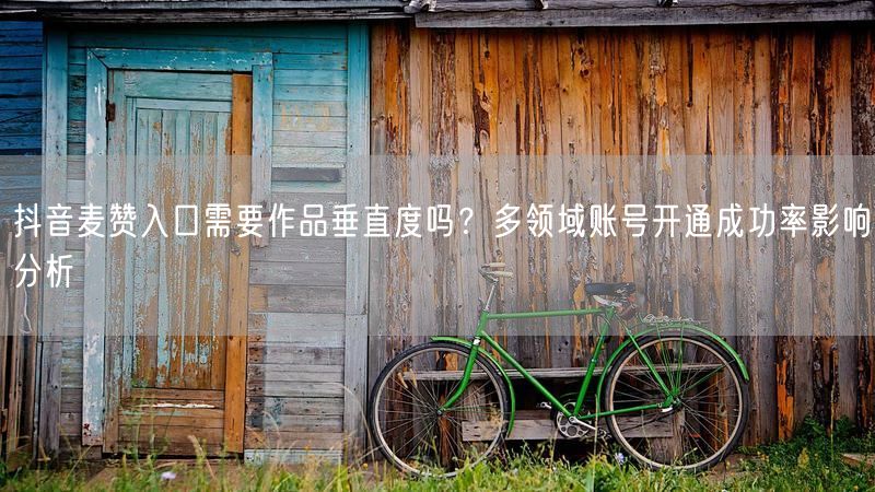 抖音麦赞入口需要作品垂直度吗？多领域账号开通成功率影响分析