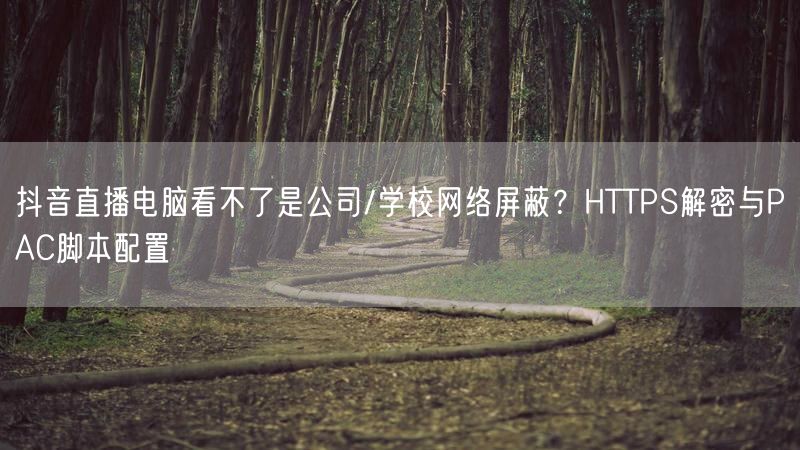 抖音直播电脑看不了是公司/学校网络屏蔽？HTTPS解密与PAC脚本配置