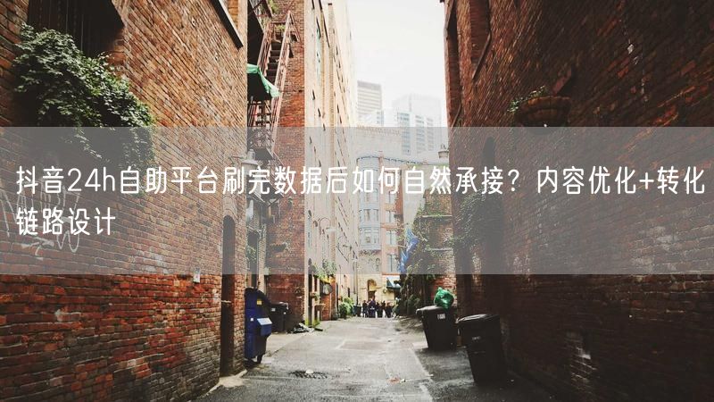 抖音24h自助平台刷完数据后如何自然承接？内容优化+转化链路设计