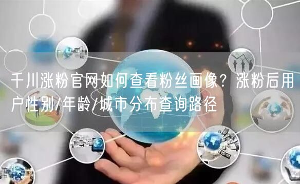 千川涨粉官网如何查看粉丝画像？涨粉后用户性别/年龄/城市分布查询路径