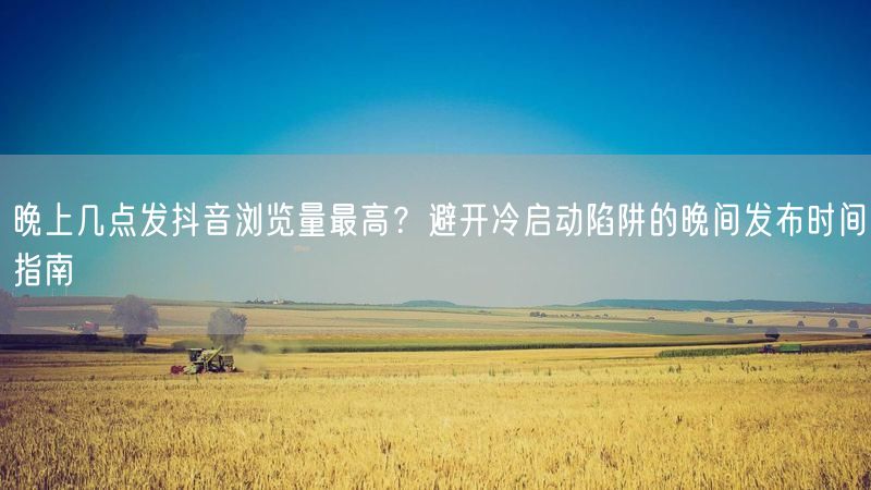 晚上几点发抖音浏览量最高？避开冷启动陷阱的晚间发布时间指南