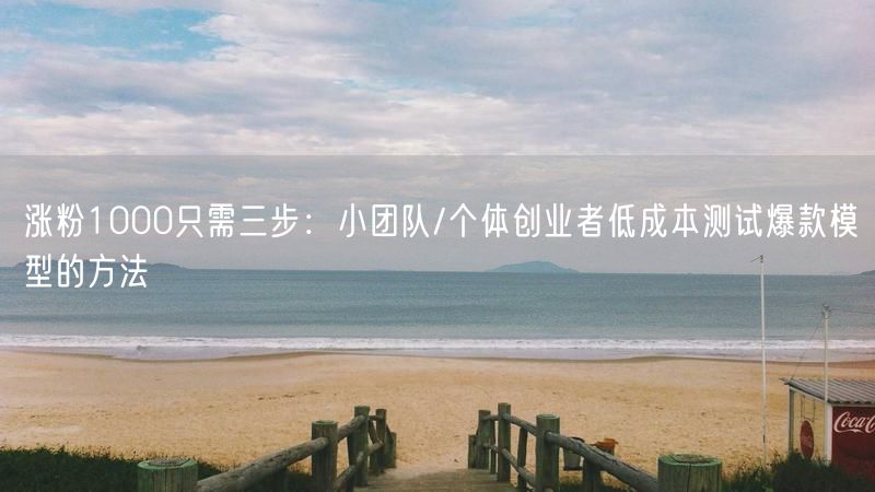 涨粉1000只需三步：小团队/个体创业者低成本测试爆款模型的方法