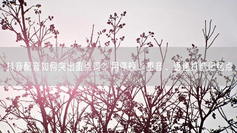 抖音配音如何突出重点词？用停顿、重音、语速打造记忆点