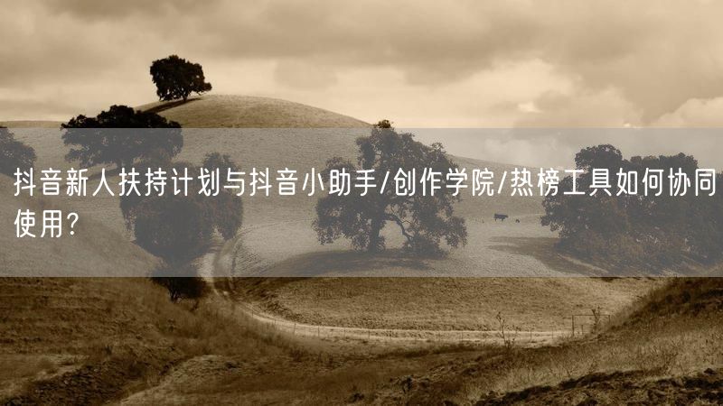 抖音新人扶持计划与抖音小助手/创作学院/热榜工具如何协同使用？