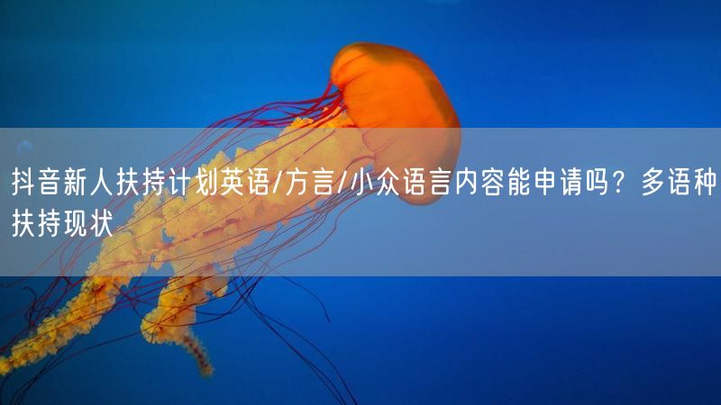 抖音新人扶持计划英语/方言/小众语言内容能申请吗？多语种扶持现状
