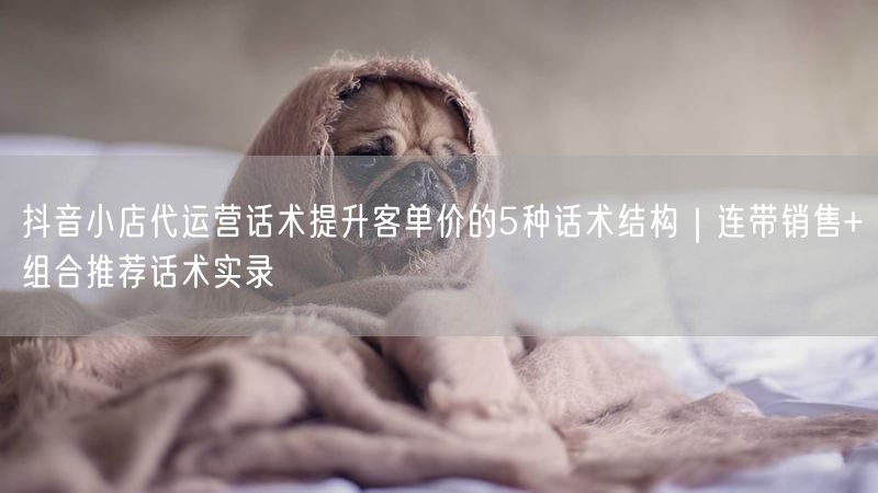 抖音小店代运营话术提升客单价的5种话术结构｜连带销售+组合推荐话术实录